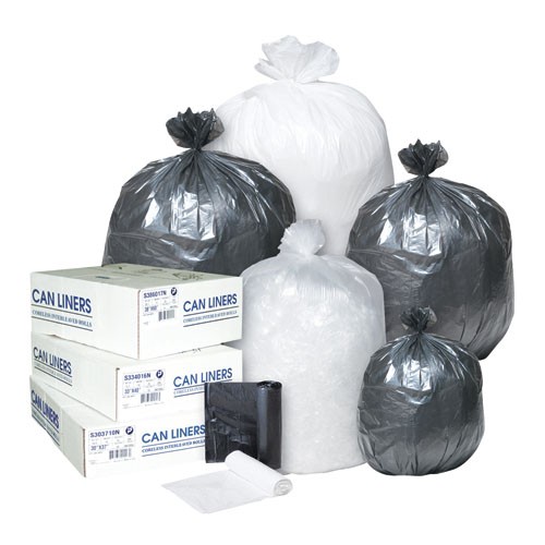 Inteplast High Density Roll Can Liner - 6 Micron - 24X33; 20 Rolls Per Case, 50 Bags Per Roll - Clear