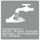 ADA SIGN, EMPLOYEES MUST WASH HANDS-GY/WE 6X9