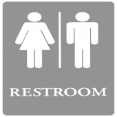 ADA SIGN, RESTROOM-GY/WE 6X9